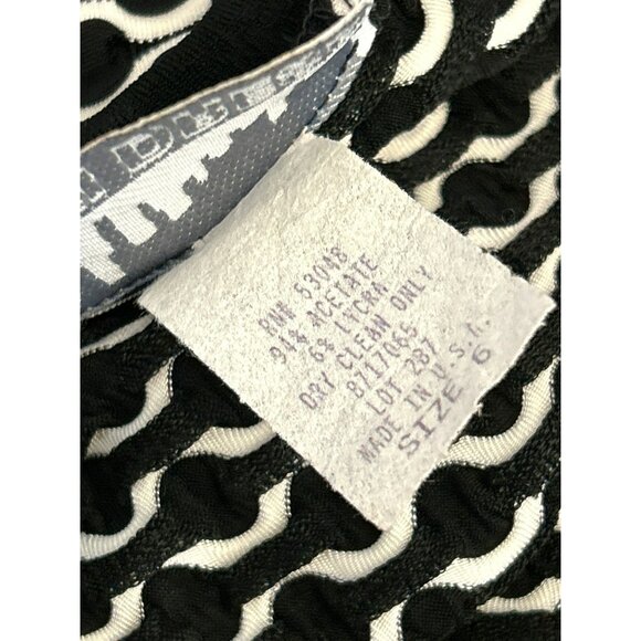 Vintage Y2K Citi Dress Black White Geometric Print Maxi Dress Size 6 Paper Tag - Picture 6 of 6